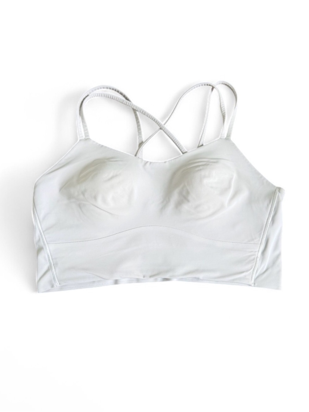 Lululemon Like a Cloud Longline Bra White Women's 10 Light Support Yoga Outdoor
